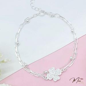 LT61 - Lắc tay cỏ 4 lá dây kép