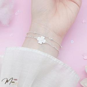 LT61 - Lắc tay cỏ 4 lá dây kép