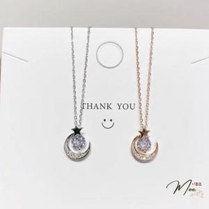 D117- Dây chuyền trăng khuyết pha lê