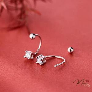 K181 - Khuyên tai móc ren bi đá nhỏ