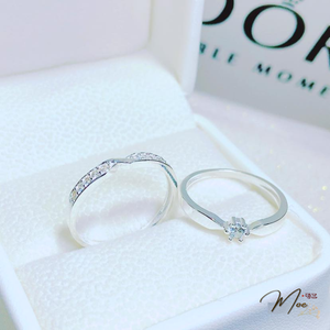 ĐN47 - Nhẫn đôi đá xoắn cách điệu