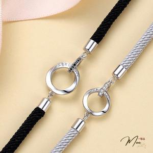 ĐT24 - Lắc tay đôi circle lồng đen trắng tình nhân