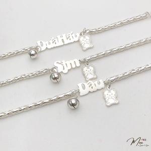 B3 - Lắc tay vảy rồng khắc tên gắn chuông