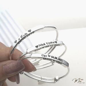 B13 - Lắc tay vuông khắc tên