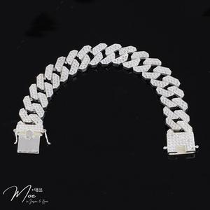 MT9 - Lắc tay nam Cuban dáng vuông kim cương (9c)