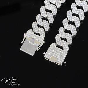 MT9 - Lắc tay nam Cuban dáng vuông kim cương (9c)