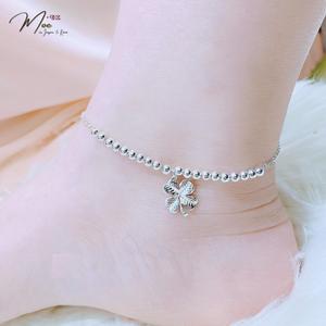 LC101 - Lắc chân cỏ 4 lá bi bạc