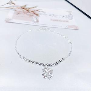 LC101 - Lắc chân cỏ 4 lá bi bạc