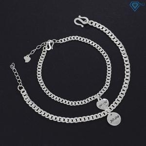 ĐT28 - Lắc tay đôi họng xích trơn khắc tên theo yêu cầu