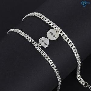 ĐT28 - Lắc tay đôi họng xích trơn khắc tên theo yêu cầu