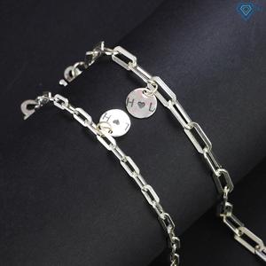 ĐT27 - Lắc tay đôi họng vuông charm tròn