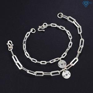 ĐT27 - Lắc tay đôi họng vuông charm tròn