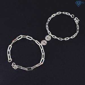 ĐT27 - Lắc tay đôi họng vuông charm tròn