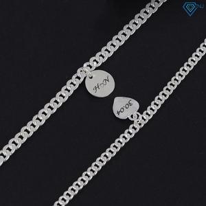 ĐT28 - Lắc tay đôi họng xích trơn khắc tên theo yêu cầu