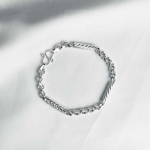 MT11 - Lắc tay nam ống đốt mix xích bạc thanh lịch (3c)