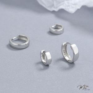 K216 - Khuyên tai bấm bản to viền nhám