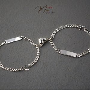 ĐT32 - Lắc tay đôi nam châm mặt thẻ khắc