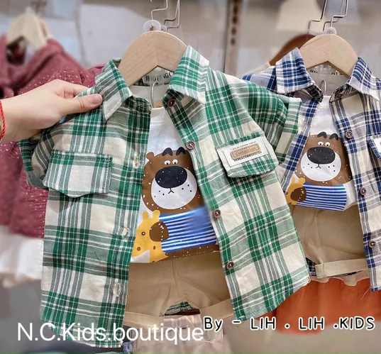 Product image - SÉT 3 CHI TIẾT SỌC CARO 2 TÚI GIẢ