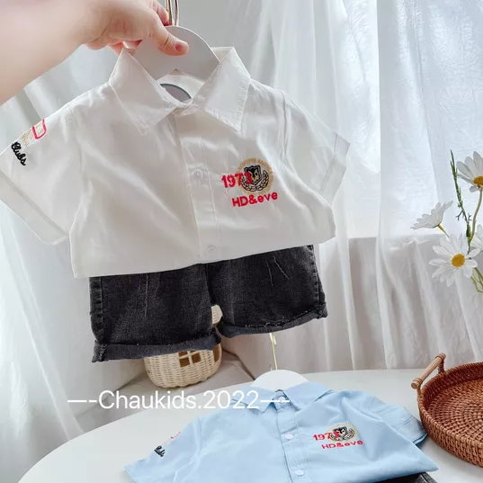 Product image - BỘ SƠ MI TRẮNG 1973 THÊU NỔI