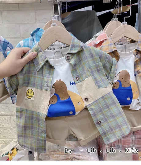 Product image - 281- SÉT 3 CHI TIẾT SỌC MẶT VÀNG CƯỜI