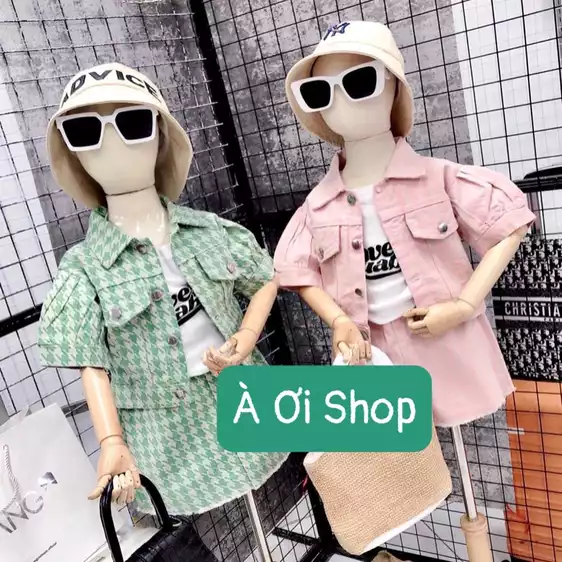 Product image - 648- SÉT BÉ GÁI JEAN XANH