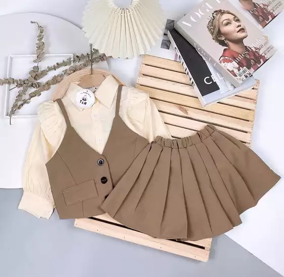 Product image - 655- SÉT 3 CHI TIẾT ÁO GHI LÊ 2 DÂY