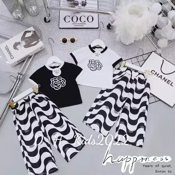 Product image - BỘ QUẦN DÀI BÔNG HOA TRƯỚC NGỰC