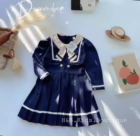 Product image - 651- VÁY DÀI TAY CỔ BẺ CÓ NƠ