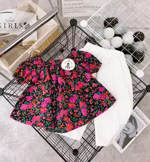 Product image - SÉT BÉ GÁI ÁO HOA