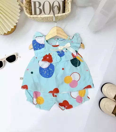 Product image - 644- BỘ BÉ GÁI CỔ TRÒN CÓ NƠ