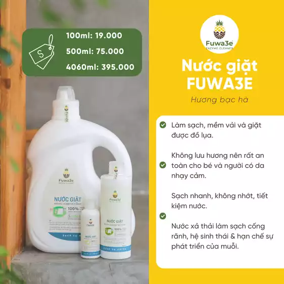 Product image - 🇻🇳 Nước giặt Fuwa3e 500ml/100ml