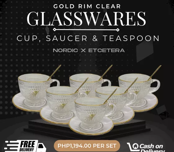 Product image - Gold Rim Clear Glasswares (per 6pcs)