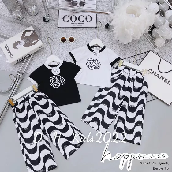 Product image - BỘ QUẦN DÀI BÔNG HOA TRƯỚC NGỰC