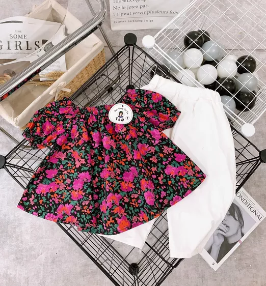 Product image - SÉT BÉ GÁI ÁO HOA