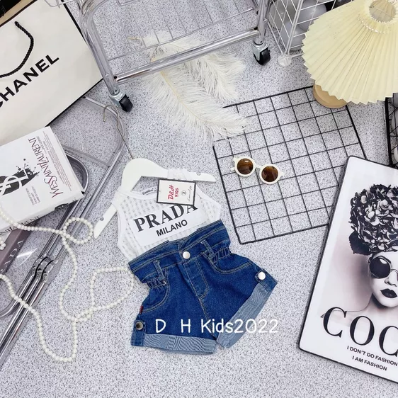 Product image - 619- BỘ BA LỖ ÁO LƯỚI PRADA