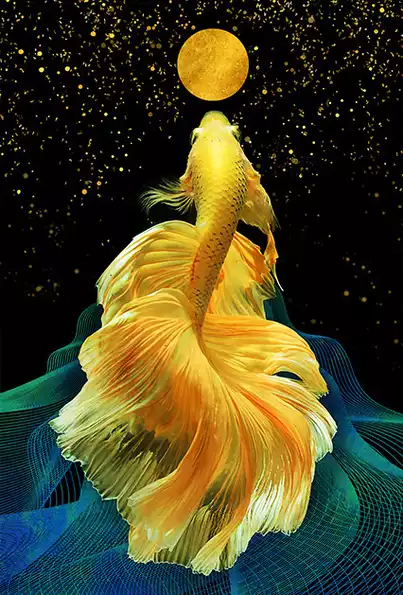 Product image - ปลากัดทอง พระจันทร์