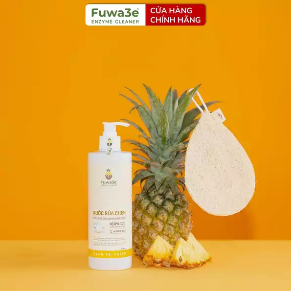 Product image - Nước rửa chén hữu cơ enzyme sinh học dứa Fuwa3e 500ml/ 100ml – An toàn cho da, tiết kiệm 30% nước