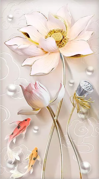 Product image - ดอกบัว ปลาคาร์ป 2