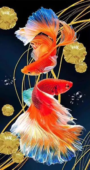 Product image - ปลากัดคู่ใบบัว