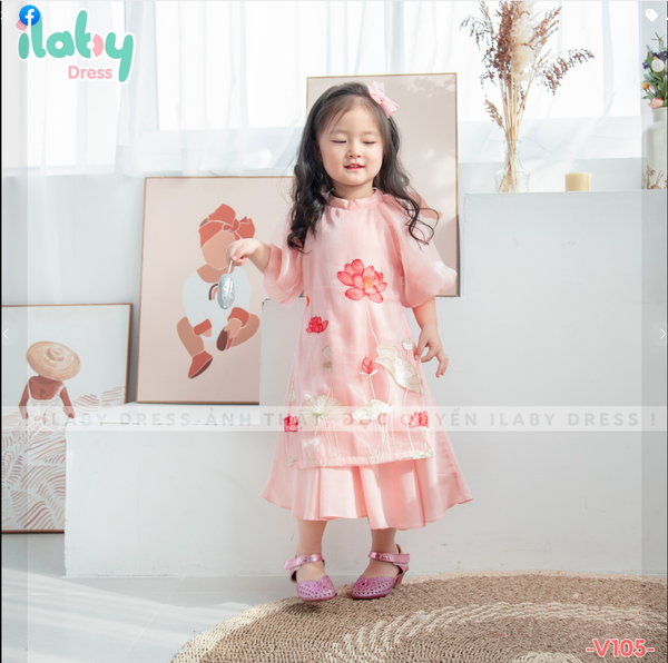 Váy giả Áo dài tơ hoa ren