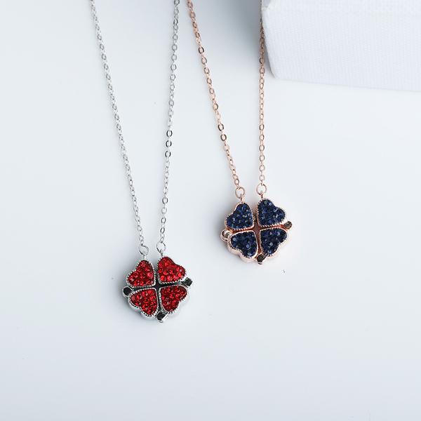 D53 - Dây chuyển cỏ 4 lá nam châm 2 màu