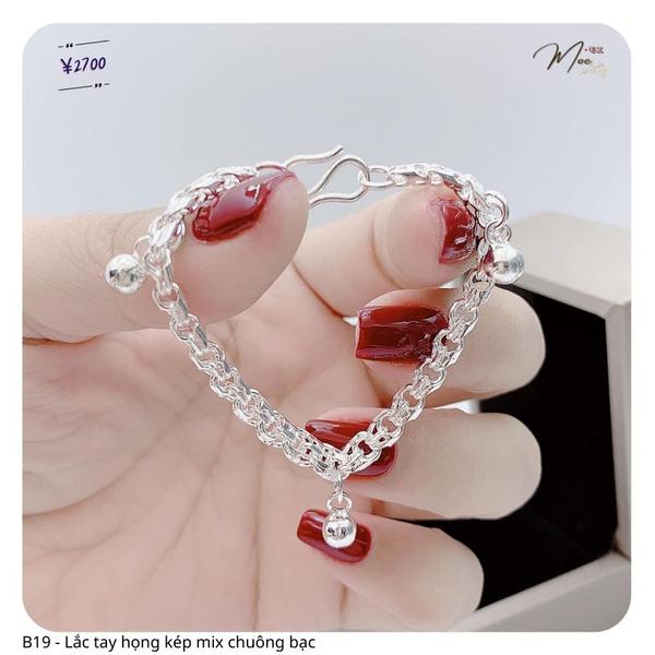 B19 - Lắc tay họng kép mix chuông bạc