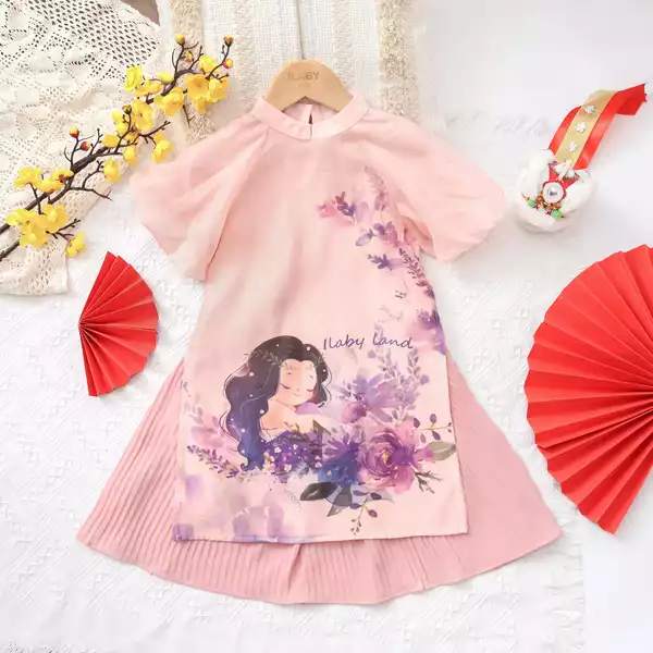 Áo dài hồng Ilaby land