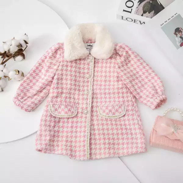 Áo khoác phối viền cổ lông