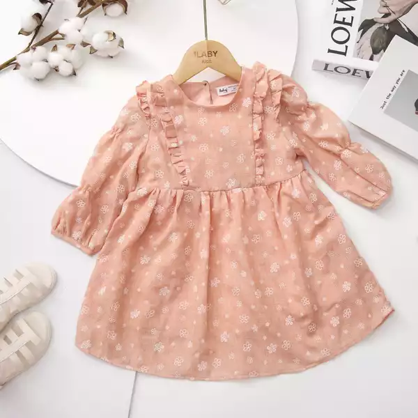 Váy cổ  tròn vai cánh tiên