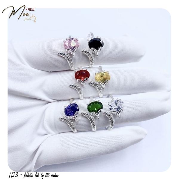 N23 - Nhẫn hồ ly đá màu
