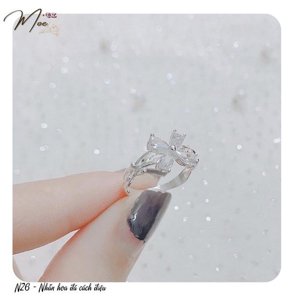 N26 - Nhẫn hoa đá cách điệu