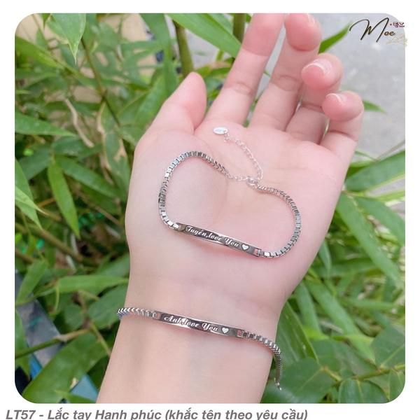 LT57 - Lắc tay Hạnh phúc (khắc tên theo yêu cầu)
