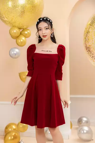 Váy nhung mẹ Shine with Ilaby