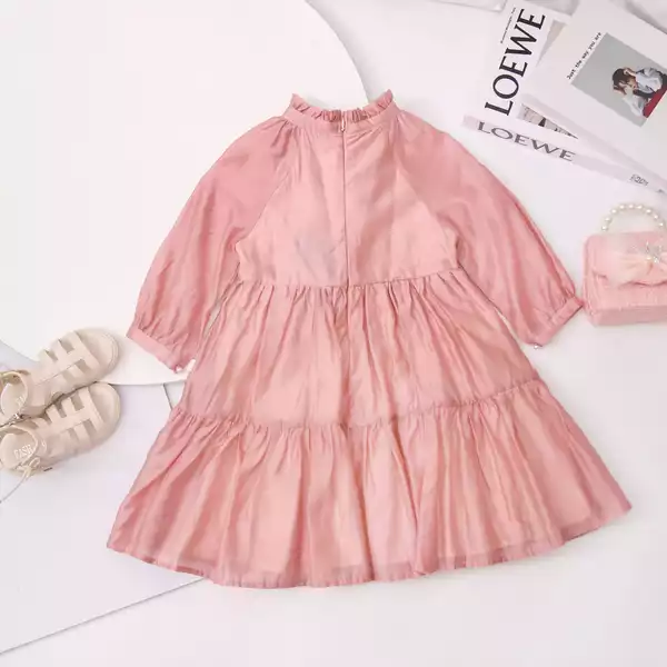 Váy tơ cao cấp cổ cúc ngọc